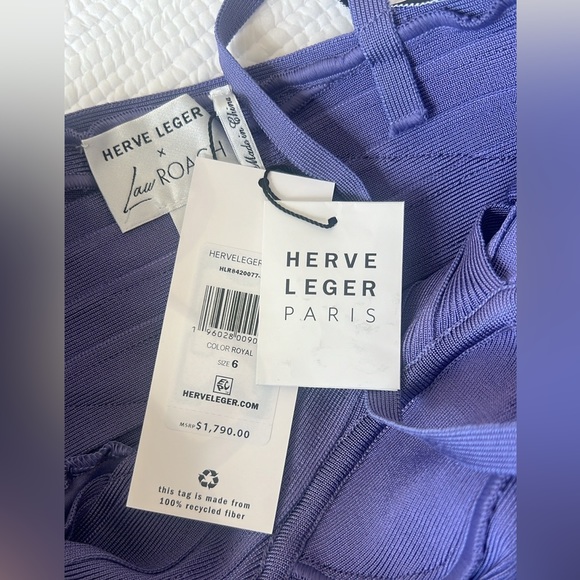 HERVÉ LÉGER X LAW ROACH
Bandage-paneled draped satin midi dress - Lavender - Picture 5 of 9